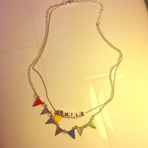 Silver connected Smile necklace